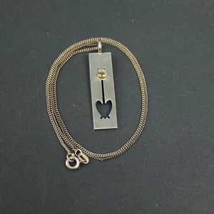 Vintage Sterlingsilber Katze Anhänger Halskette Kupittaan Kulta Nina Breddal 14 kt - Bild 1 von 12
