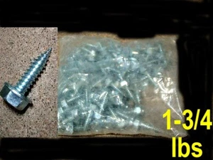 Lot 50 NEW 1” Zinc Lag Bolt Bolts Screw Screws Sheet Metal Wood 7/16” 11mm Head - Picture 1 of 2