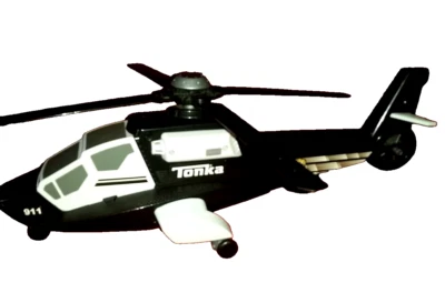 HELICÓPTERO DE POLICÍA Hasbro Tonka negro blanco luces intermitentes sonidos 17 pulgadas 2013 Foto 1 de 4