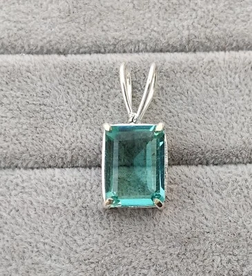 Colgante Aguamarina Plata 925 Colgante Piedras Preciosas Colgante Regalo Para Ella K14 Foto 1 de 3