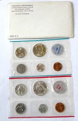 1964 P & D US SILVER Mint Uncirculated UNC BU Set (10 Coins)  📸As PICTURED📸 - Image 1 of 4