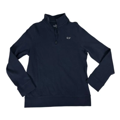 Pullover Vineyard Vines Niñas Azul Marino 1/4 Cremallera Tejido Pequeño 8-10 Foto 1 de 4