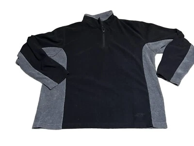 NORDIC TRACK BLACK GRAY 1/4 ZIP FLEECE PULLOVER SHIRT SZ L - Image 1 of 4