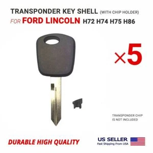 5x Key Shell With Blade For Ford Lincoln H72 H74 H75 H86 With Chip Holder - Picture 1 of 1