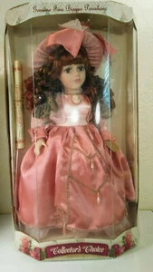 Collector's Choice Feinporzellan Biskuit Mädchen Puppe Braun Haare & Augen ca. 17 Zoll - Bild 1 von 8
