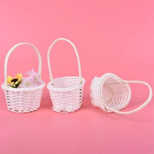 1Pcs Hand-woven Mini Plastic Weaving Storage Fabric Basket Rattan Tea Picnic.sf - Picture 1 of 13