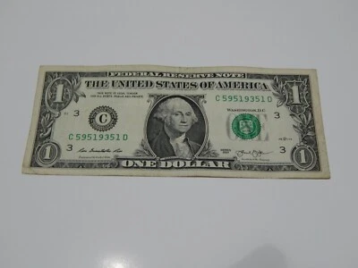 U.S. $1 ONE DOLLAR BILL NOTE MONEY CURRENCY 1935 IN SERIAL NUMBER CD. - Image 1 of 2