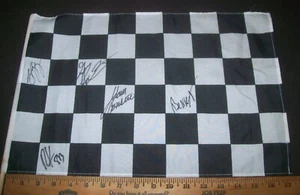 AUTOGRAPHED CHECKER FLAG - 5 AUTOGRAPHS - Picture 1 of 5