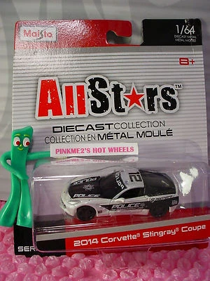 Maisto All Stars 2014 CORVETTE STINGRAY COUPE✰Preto/Branco; POLÍCIA✰Série 14✰1:64 - Imagem 1 de 2