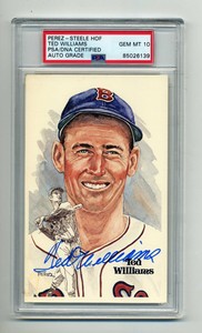 TED WILLIAMS SUPERB GEM MINT 10 PSA/DNA SIGNED  PEREZ STEELE POST CARD