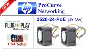 Pack of 2x **QUIET** Replacement Fans for HP ProCurve 2520-24-PoE (J9138A) - Picture 1 of 7