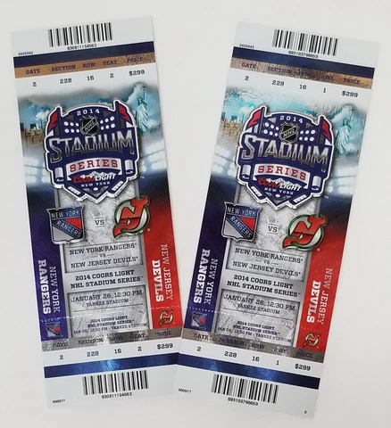 New Jersey Devils v New York Rangers January 26, 2014, Stadium Series Tickets+ Cover