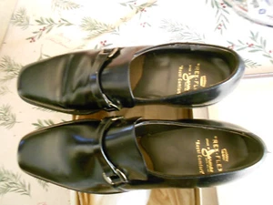 mens vintage shoes Jarmens " REX-FLEX " size 10 A black slip-on unworn in box - Picture 1 of 6
