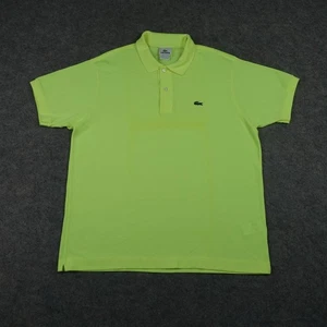Lacoste Poloshirt Herren Large Neon Grün Kroko Logo Piqué Kurzarm Golf Sport - Bild 1 von 11
