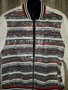 COOL INC Mens L or XL Sequin Jacket Coat red Holiday Party XMAS Christmas fancy - Picture 1 of 10
