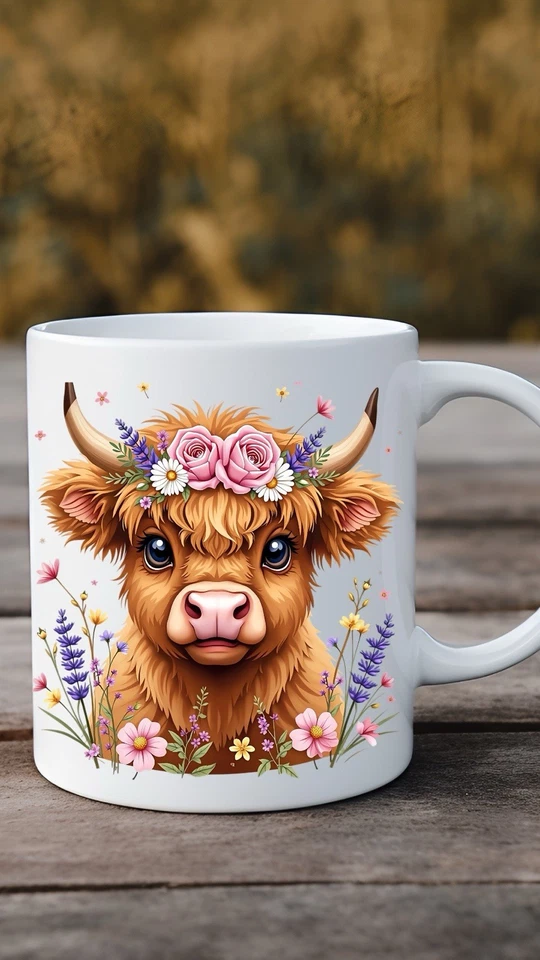 DESIGN LAB Personalised Highland Cow Mug Just A Girl Who Loves Highland Cows Design 11oz