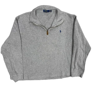 Polo Ralph Lauren 1/4 Cremallera Suéter Gris Algodón Pullover Cuarto Cremallera XXL - Imagen 1 de 7