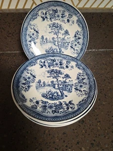 5 piatti pane e burro vintage Del Monte Japan rari blu e bianchi - Foto 1 di 7