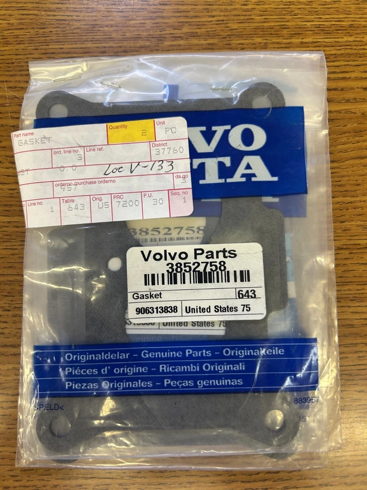 Junta B151 Original Volvo Penta Marine 3852758 OEM Nueva Foto 1 de 1