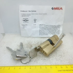 Mila UPVC Türschloss Zylinder Eurozylinder 30mm + 30mm KM 535608 Messing, 3 Schlüssel NEU - Bild 1 von 12