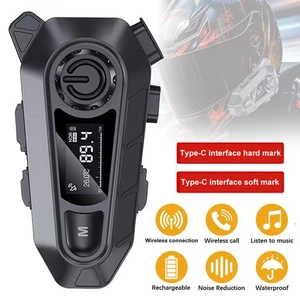 Motorradhelm Bluetooth Motorrad Helm Bluetooth Headset Kopfhörer mit Mikrofon+ - Bild 1 von 18