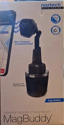 NUEVO Montaje magnético universal para teléfono Naztech MagBuddy negro se adapta a cualquier portavasos Foto 1 de 4