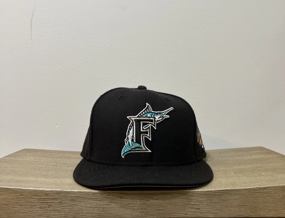 Florida Marlins Hat Fitted Mens 7 5/8 1997 World Series Champions MLB Retro Wool - Image 1 of 4