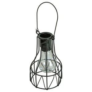Linterna Solar Colgante Exterior Northlight 6.5" Negra Geométrica Edison con Mango - Imagen 1 de 5