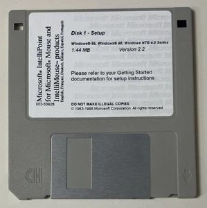Microsoft IntelliPoint for IntelliMouse: Setup (Disk 1) Vintage 3.5” Floppy 1998 - Picture 1 of 3
