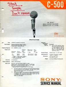 Manual de servicio de micrófono condensador Sony C-500 FET - Imagen 1 de 2