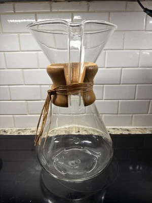 "Jarra grande vintage Chemex Pyrex 11 1/4"" sello verde en relieve" Foto 1 de 4