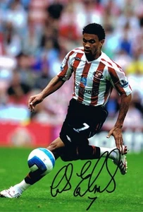 Signed Carlos Edwards Sunderland Autograph Photo Trinidad Ipswich Wrexham Luton - Picture 1 of 1