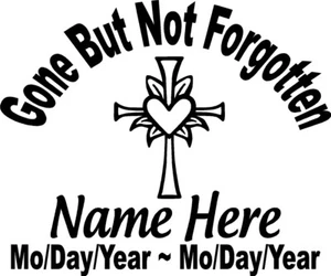 In Loving Memory Of 10"Gone but not Forgotten Decal Window Memorial car Sticker  - Bild 1 von 1