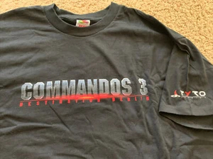 Camisa XL E3 2003 Commandos 3 piezas juego RTS vintage adulto RARA - Imagen 1 de 2