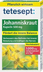 Tetesept Johanniskraut 500 mg für Wohlbefinden bei Stress und Belastung, 60 kp - Bild 1 von 2