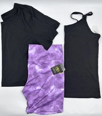 Women's Casual 3-Piece Mix & Match Black/ Purple Casual Athletic Attire Size XXL - Image 1 of 4