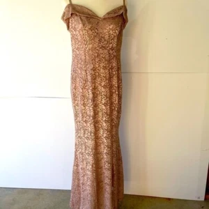 Candalite Women Rose Gold Sequin Formal Evening Party Prom Dress Long Maxi, Sz M - Bild 1 von 9