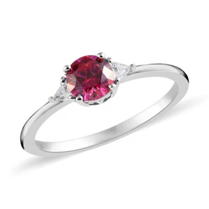 1.60ctw LUSTRO STELLA Pink & White Cubic Zirconia Platinum Plated Sterling Siz 5 - Picture 1 of 6