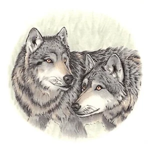 Gray Wolves Wolf Animal 3 pcs 2-3/4" Overglaze Waterslide Ceramic Decals - Picture 1 of 1