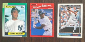 Bernie WILLIAMS 1990 Topps #701, 1990 Donruss #689, 1992 Topps #374 RC - Yankees - Picture 1 of 2