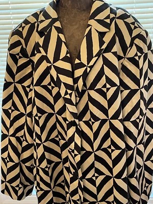 Blazer preto e branco Ellen Tracy tamanho 24 - Imagem 1 de 3