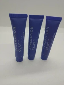 3 x GENERATION CLAY Ultra Violet Brightening Purple Clay Mask 0.51oz Mini Sealed - Picture 1 of 3