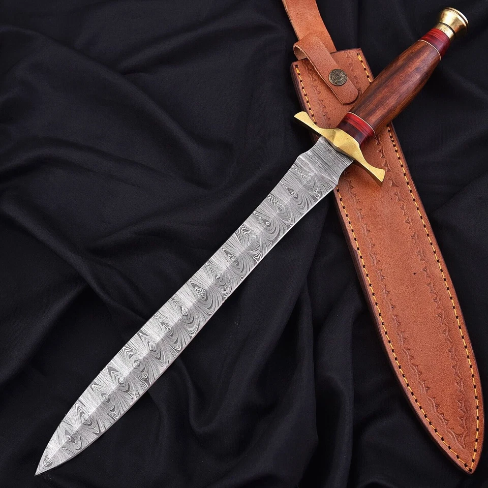 Espada Damasco Caballero Armado Hecha a Mano - Acero Damasco Forjado a Mano 1662 Foto 1 de 4