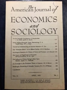 The American Journal Of Economics And Sociology Apr 1962 Vol 21 No 2 - Picture 1 of 1