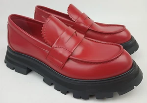 Alexander McQueen Women's Red Leather Wander Loafers Size 38 - Picture 1 of 7