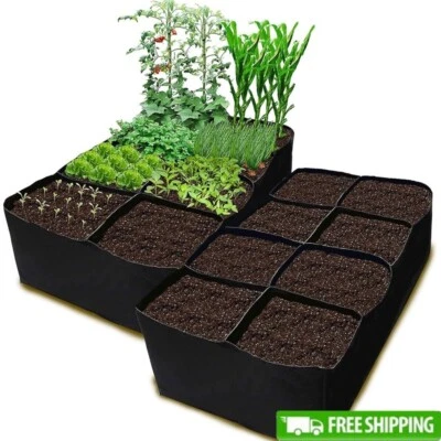 2 Pack Fabric Raised Garden Bed 6x3x1ft Garden Grow Bed Bags for Growing Herbs - Image 1 of 4