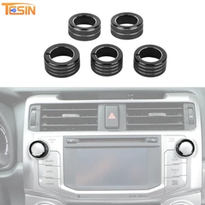 5x Black Audio/Air Conditioner Switch Knob Cover Trim Ring Fit For 4Runner 2010+ - Picture 1 of 8