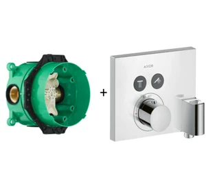 Axor Showerelect Miscelatore Termostatico Quadrato 2 Prese + Presa e Supporto + I-Box - Foto 1 di 1