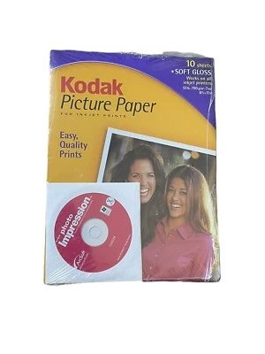 Kodak Picture Paper Soft Gloss 10 Sheets 8.5 x 11 - Inkjet Printers W/ CD - Image 1 of 2