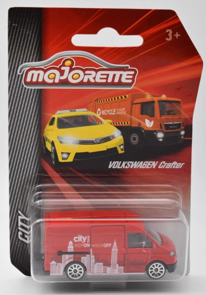 Majorette City VW Volkswagen Crafter Transporter rosso. DieCast 1/64. Blister - Immagine 1 di 1